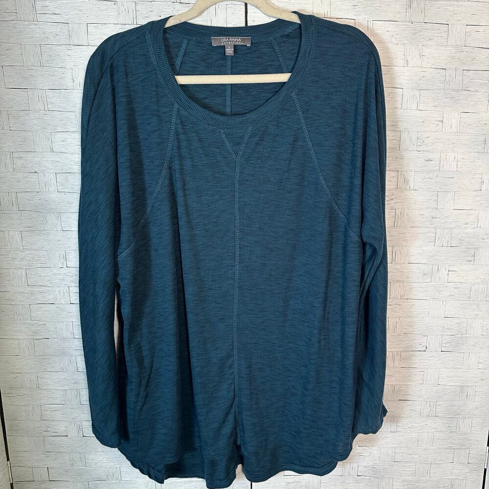 Lisa‎ Rinna women's T-Shirt long sleeve aqua soft long fall Cozycore Normcore